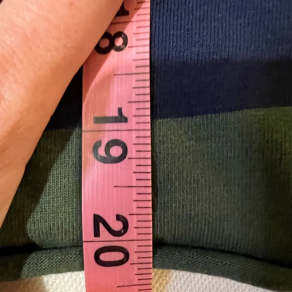 Long sleeve Mariniere sweatshirt green and blue striped French small - Picture 9 of 10